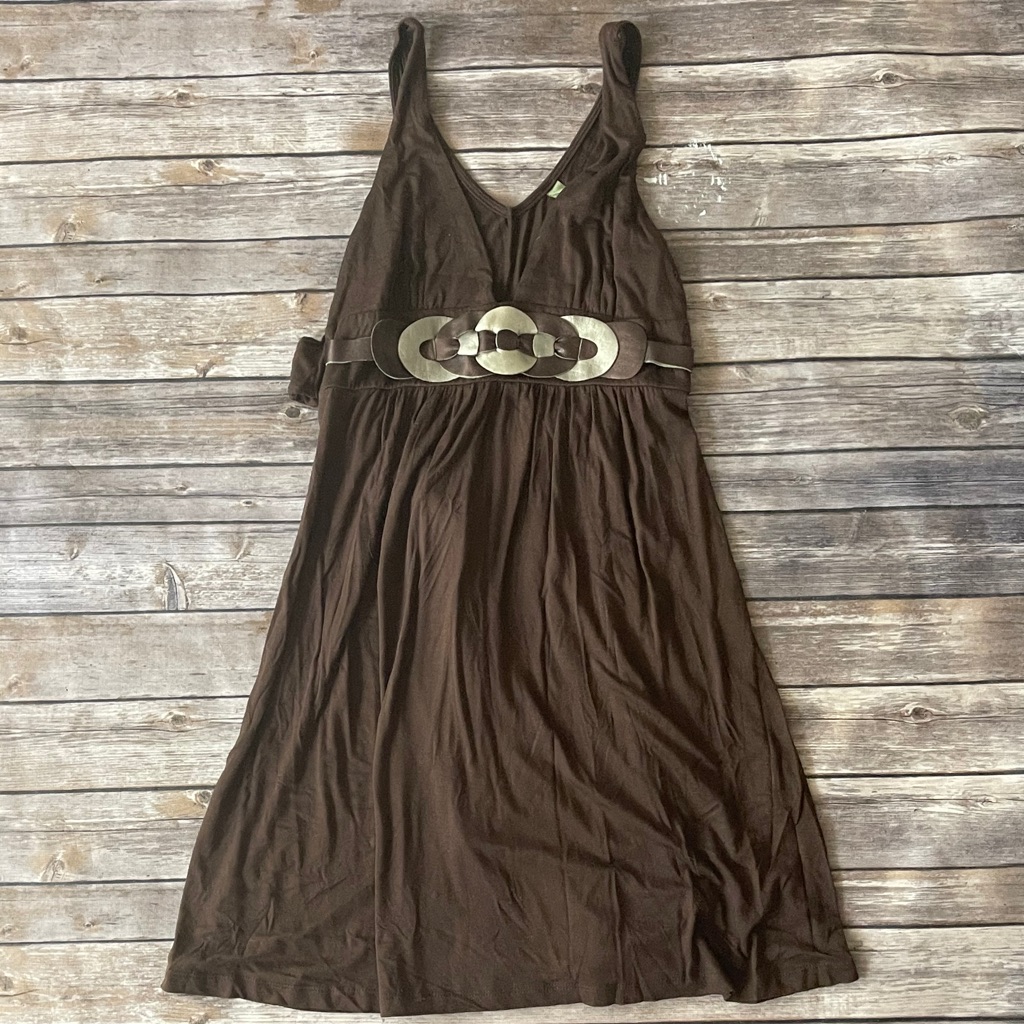 - Brown Sleeveless Dress